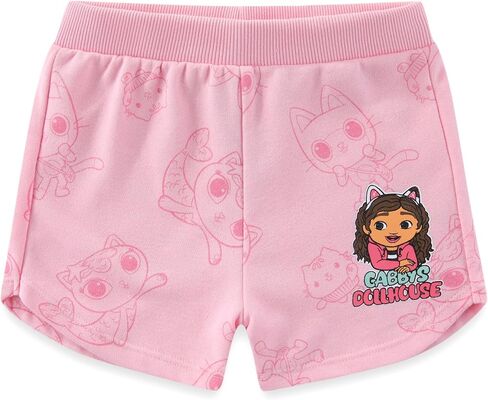 DREAMWORKS GABBY'S DOLLHOUSE Girls French Terry Short Sleeve T-Shirt and Shorts Set for Toddler to Big Kids in Kuwait