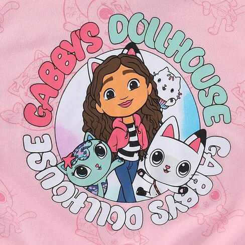 DREAMWORKS GABBY'S DOLLHOUSE Girls French Terry Short Sleeve T-Shirt and Shorts Set for Toddler to Big Kids in Kuwait