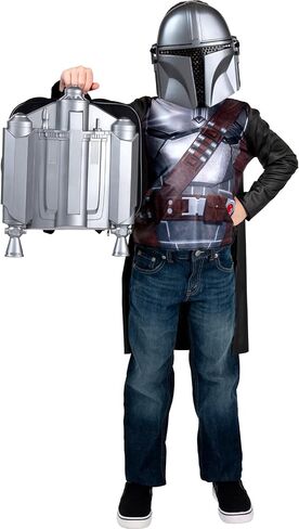 STAR WARS The Mandalorian SuperPower Pak - Backpack with Jetpack, Throwing Discs, Long Sleeve Costume Top, and Plastic Mask in Saudi Arabia