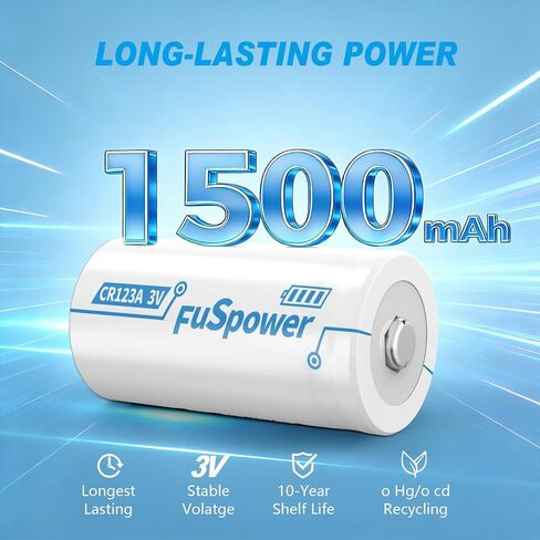 CR123A Batteries CR17345 3V 1500mAh Lithium Battery CR17335 DL123A CR123 Batteries for Intensity Flashlight and Security Device -2 Count in Saudi Arabia