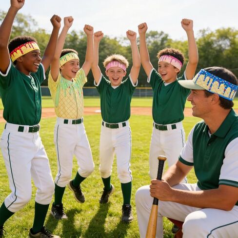 4PC Youth Baseball Headbands for Boys - Elastic Sweatband for Boys Baseball Men Women - Sports Headbands for Basketball Football Golf Team Gift - Soft Athletic Sweat Band for Teens Youth Professional in Saudi Arabia