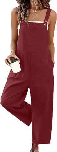 Ekouaer Overalls for Women Baggy Bib Jumpers Casual Sleeveless Jumpsuits One Piece Loose fit Rompers with Pockets 2026 in Kuwait