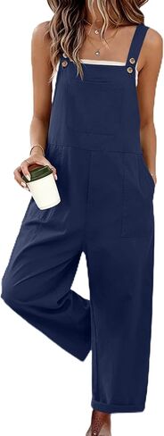 Ekouaer Overalls for Women Baggy Bib Jumpers Casual Sleeveless Jumpsuits One Piece Loose fit Rompers with Pockets 2026 in Kuwait