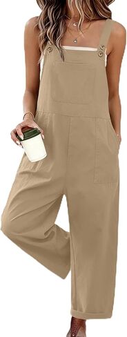 Ekouaer Overalls for Women Baggy Bib Jumpers Casual Sleeveless Jumpsuits One Piece Loose fit Rompers with Pockets 2026 in Kuwait