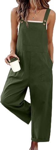 Ekouaer Overalls for Women Baggy Bib Jumpers Casual Sleeveless Jumpsuits One Piece Loose fit Rompers with Pockets 2026 in Kuwait