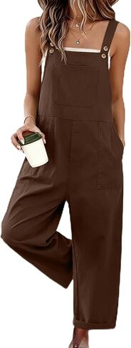 Ekouaer Overalls for Women Baggy Bib Jumpers Casual Sleeveless Jumpsuits One Piece Loose fit Rompers with Pockets 2026 in Kuwait