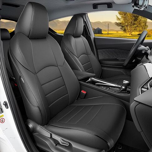 HKZ Custom Fit Venza Car Seat Covers for Toyota Venza 2021 2022 2023 2024-5-Seats Full Set, Leather (Black) in Saudi Arabia