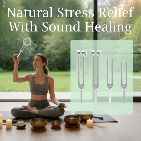 Tuning Forks for Healing Set – 432Hz, 528Hz, 128Hz, 136.1Hz, Weighted and Unweighted, Solfeggio Sound Therapy Tools for Chakra Balancing, Meditation, Yoga, Stress Relief with Mallet & Storage Bag in Saudi Arabia