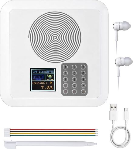 Adjustable Schumann Resonance Generator (0.1Hz-30KHz), 6 Adjustable Modes, 1-48H Timer, Color LCD Screen with Numeric Keypad, Adjustable Volume Headphones, USB Powered in Kuwait