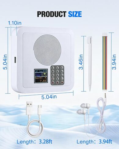 Adjustable Schumann Resonance Generator (0.1Hz-30KHz), 6 Adjustable Modes, 1-48H Timer, Color LCD Screen with Numeric Keypad, Adjustable Volume Headphones, USB Powered in Kuwait