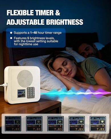 Adjustable Schumann Resonance Generator (0.1Hz-30KHz), 6 Adjustable Modes, 1-48H Timer, Color LCD Screen with Numeric Keypad, Adjustable Volume Headphones, USB Powered in Kuwait