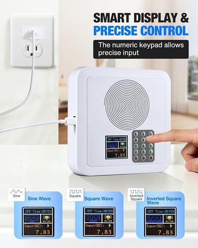 Adjustable Schumann Resonance Generator (0.1Hz-30KHz), 6 Adjustable Modes, 1-48H Timer, Color LCD Screen with Numeric Keypad, Adjustable Volume Headphones, USB Powered in Kuwait
