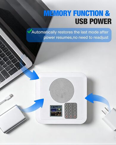 Adjustable Schumann Resonance Generator (0.1Hz-30KHz), 6 Adjustable Modes, 1-48H Timer, Color LCD Screen with Numeric Keypad, Adjustable Volume Headphones, USB Powered in Kuwait