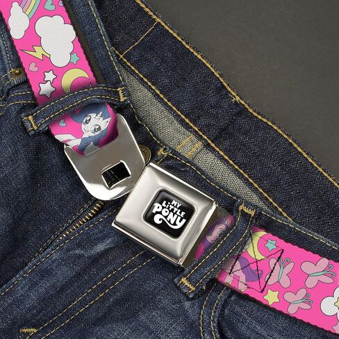 My Little Pony Belt, Seatbelt Buckle Belt, My Little Pony Ponies and Cutie Marks Collage Multi Color, Adjustable in Kuwait