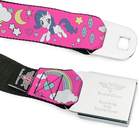 My Little Pony Belt, Seatbelt Buckle Belt, My Little Pony Ponies and Cutie Marks Collage Multi Color, Adjustable in Kuwait