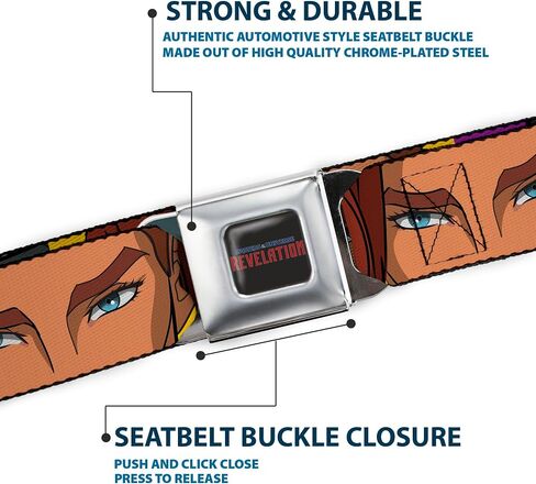 Masters of the Universe Belt, Seatbelt Buckle Belt, Masters Of the Universe Revelation Character Close Up Blocks, Adjustable in Kuwait