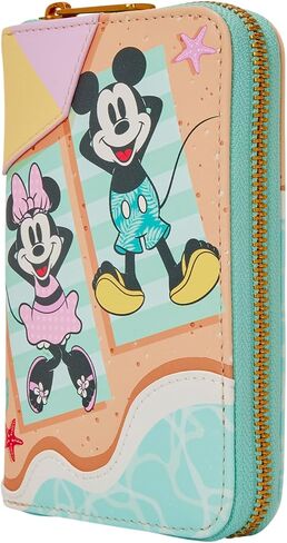 Loungefly Disney: Mickey and Minnie - Beach Fun - محفظة بسحاب مع 4 فتحات للبطاقات - رائعة للأطفال والكبار - محافظ قابلة للتجميع in Kuwait