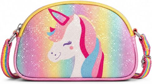 Toddler Purse for Girls, Birthday Gifts for 3 4 5 6 7 8 Year Old Girls, Cute Rainbow Unicorn Kids Wallet, Adjustable Crossbody Bag, Trendy Toddler Travel Essentials in Saudi Arabia