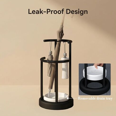 Umbrella Stand with Detachable Drip Tray, Umbrella Holder for Entryway, Rust Proof Umbrella Storage Rack for Homes, Offices, Mudrooms in Saudi Arabia