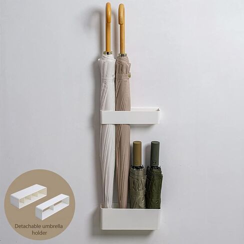 Umbrella Stand Rack, Umbrella Holder For Entryway, Height Adjustment Space Saving Storage Organizer With Drip Tray for Hotel Hallway Home Office, No Drilling(COLOR:White) in Saudi Arabia