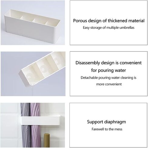 Umbrella Stand Rack, Umbrella Holder For Entryway, Height Adjustment Space Saving Storage Organizer With Drip Tray for Hotel Hallway Home Office, No Drilling(COLOR:White) in Saudi Arabia