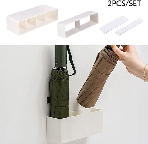 Umbrella Stand Rack, Umbrella Holder For Entryway, Height Adjustment Space Saving Storage Organizer With Drip Tray for Hotel Hallway Home Office, No Drilling(COLOR:White) in Saudi Arabia