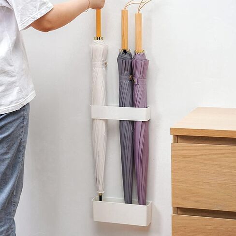 Umbrella Stand Rack, Umbrella Holder For Entryway, Height Adjustment Space Saving Storage Organizer With Drip Tray for Hotel Hallway Home Office, No Drilling(COLOR:White) in Saudi Arabia