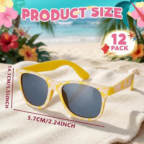 Hawaiian Flower Glasses Decorations Hawaiian Glasses for Tropical Beach Summer Pool Birthday Party Favor Supplies in Saudi Arabia