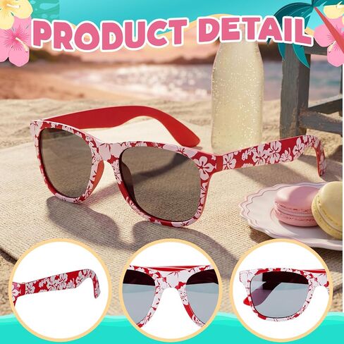 Hawaiian Flower Glasses Decorations Hawaiian Glasses for Tropical Beach Summer Pool Birthday Party Favor Supplies in Saudi Arabia