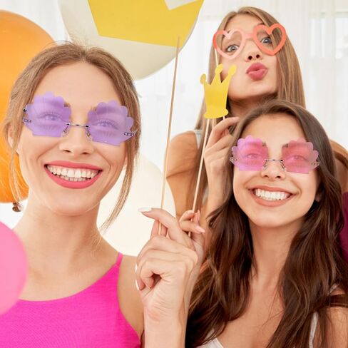 نظارات شمسية من Gatuida قطعتين من نظارات Seashell بدون إطار نظارات شمسية للحفلات دعائم أزياء Bueaty Mermaid نظارات للجنسين لكشك الصور in Kuwait