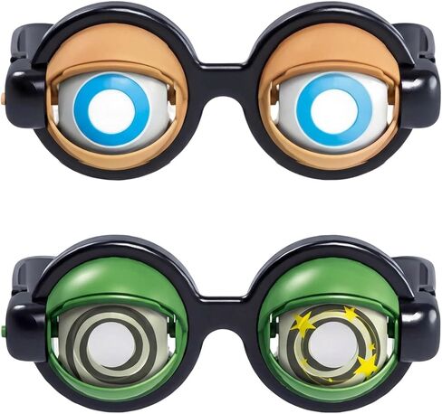 2 PCS Funny Glasses, Funny Glasses for Adults, Two Pairs of Novelty Eyewear for Parties and Costumes, Durable Plastic Frame with Clear Lenses, Lightweight Design for Extended Wear in Saudi Arabia