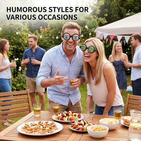 2 PCS Funny Glasses, Funny Glasses for Adults, Two Pairs of Novelty Eyewear for Parties and Costumes, Durable Plastic Frame with Clear Lenses, Lightweight Design for Extended Wear in Saudi Arabia