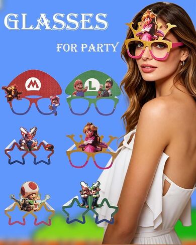 12Pcs Bros Party Decorative Glasses Mask, Cosplay Eyewear, Reusable Lightweight Shatterproof for cosplay in Saudi Arabia