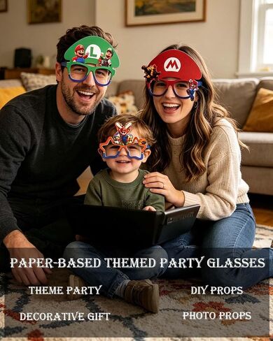 12Pcs Bros Party Decorative Glasses Mask, Cosplay Eyewear, Reusable Lightweight Shatterproof for cosplay in Saudi Arabia