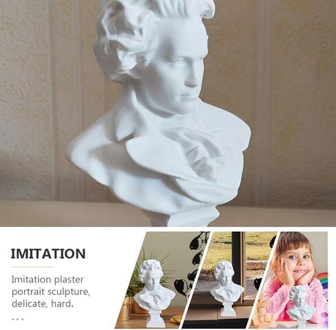 Beethoven Bust Statue Classical Music Composer Bust Figurines Resin Collectible Art Figure Famous Portrait Sculpture for Office Home Gallery in Saudi Arabia