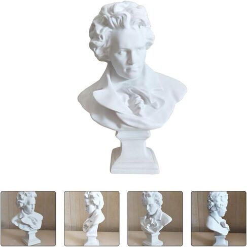 Beethoven Bust Statue Classical Music Composer Bust Figurines Resin Collectible Art Figure Famous Portrait Sculpture for Office Home Gallery in Saudi Arabia