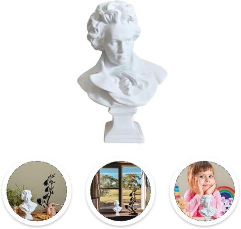 Beethoven Bust Statue Classical Music Composer Bust Figurines Resin Collectible Art Figure Famous Portrait Sculpture for Office Home Gallery in Saudi Arabia