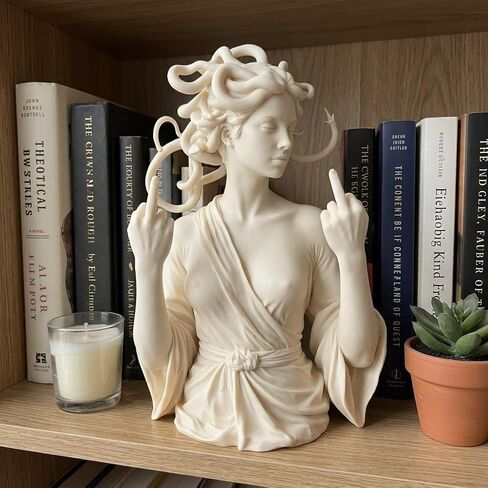 Medusa Statue,8" H Greek Mythology Resin Sculpture,Gothic Decor,Bookshelf Decor,Unique Gift for Gothic Lovers - Double Defiance Edition in Kuwait