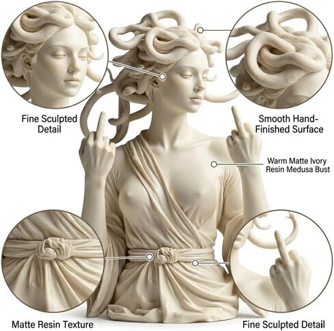 Medusa Statue,8" H Greek Mythology Resin Sculpture,Gothic Decor,Bookshelf Decor,Unique Gift for Gothic Lovers - Double Defiance Edition in Kuwait