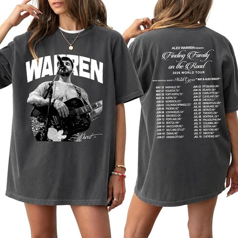 W.a.r.r.e.n Shirt, Tour 2026 Vintage Ind.ie Music Aesthetic Alex T-Shirt, Concert Outfit Gift Multi Color in Kuwait