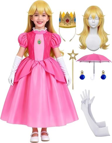 Light Blue Princess Costume for Girls Kids Dress with Accessories Celestial Outfit for Birthday Halloween Dress Up in Saudi Arabia