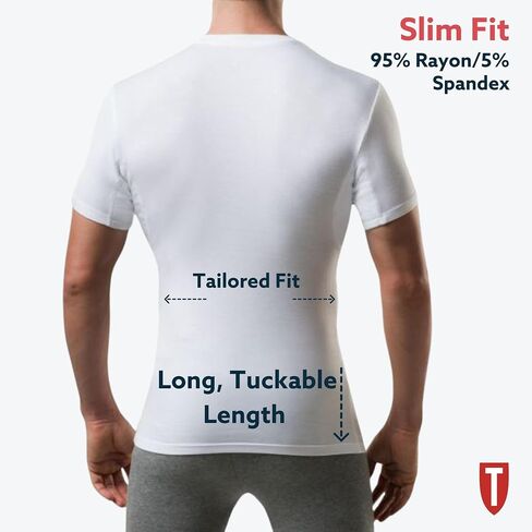 T THOMPSON TEE Men's Sweatproof Undershirt | V Neck | Slim Fit | with Sweat Pads | White, Black | 4-PK Bundle | X-Large in Saudi Arabia