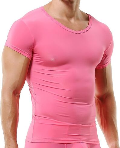 DTODWW Men's Undershirts Soft V Neck Short Sleeves T-Shirts Classic Tees for Men Slim Fit Sweat Shirts Solid Color Tops in Saudi Arabia