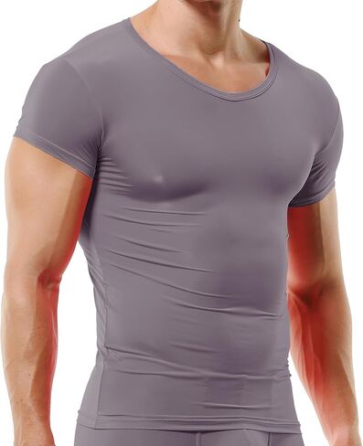 DTODWW Men's Undershirts Soft V Neck Short Sleeves T-Shirts Classic Tees for Men Slim Fit Sweat Shirts Solid Color Tops in Saudi Arabia