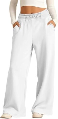 Girls Wide Leg Sweatpants Kids Baggy Sweat Pants for Girls Casual Loose Fit Kids Pants with Pockets in Saudi Arabia