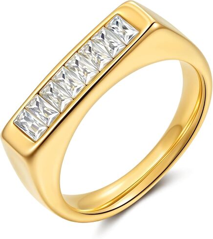 YeGieonr Gold Rings for Women Non Tarnish - 18K Gold Plated Stainless Steel Chunky Oval Statement Ring, Dainty Thick Waterproof Stackable Ring in Saudi Arabia