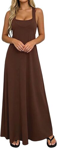 Summer Two Piece Sets For Women Dressy Tank Top And A Line Maxi Dress Lightweight Casual Sleeveless Casual Outfits in Saudi Arabia