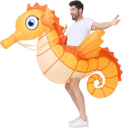 Spinosaurus Inflatable Seahorse Costume Adult,Funny Halloween Costume Men/Women,Blow Up Costumes for Party Cosplay in Saudi Arabia