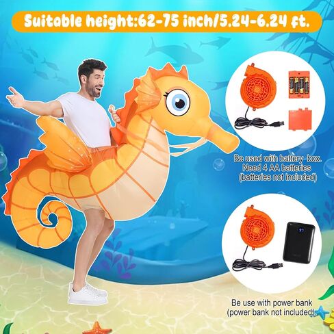Spinosaurus Inflatable Seahorse Costume Adult,Funny Halloween Costume Men/Women,Blow Up Costumes for Party Cosplay in Saudi Arabia