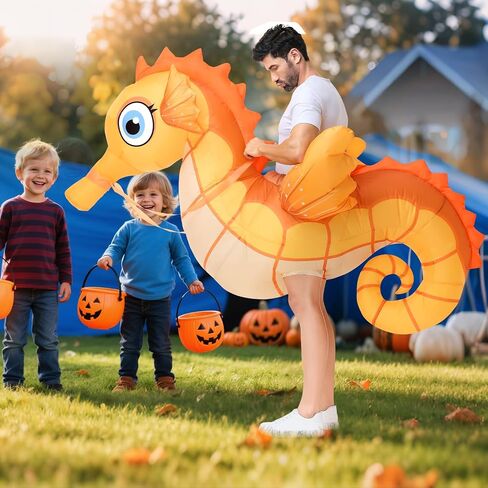 Spinosaurus Inflatable Seahorse Costume Adult,Funny Halloween Costume Men/Women,Blow Up Costumes for Party Cosplay in Saudi Arabia